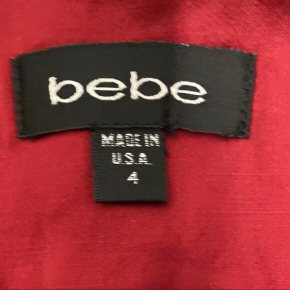 Bebe Sleek Red Silk Blend Cropped Cuffed Pants, Size 4 - Picture 12 of 12